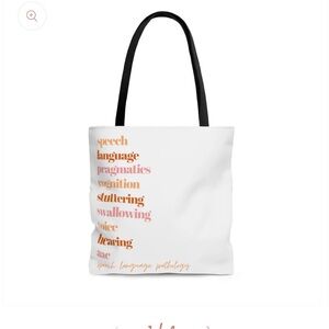 Speech Language Pathology (SLP) Large Tote Bag NWOT